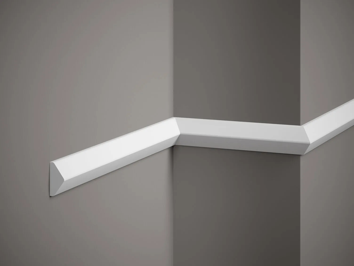 Listwa ścienna QL023 biała wym. 200 x 1.9 x 4 cm, z PolyForce