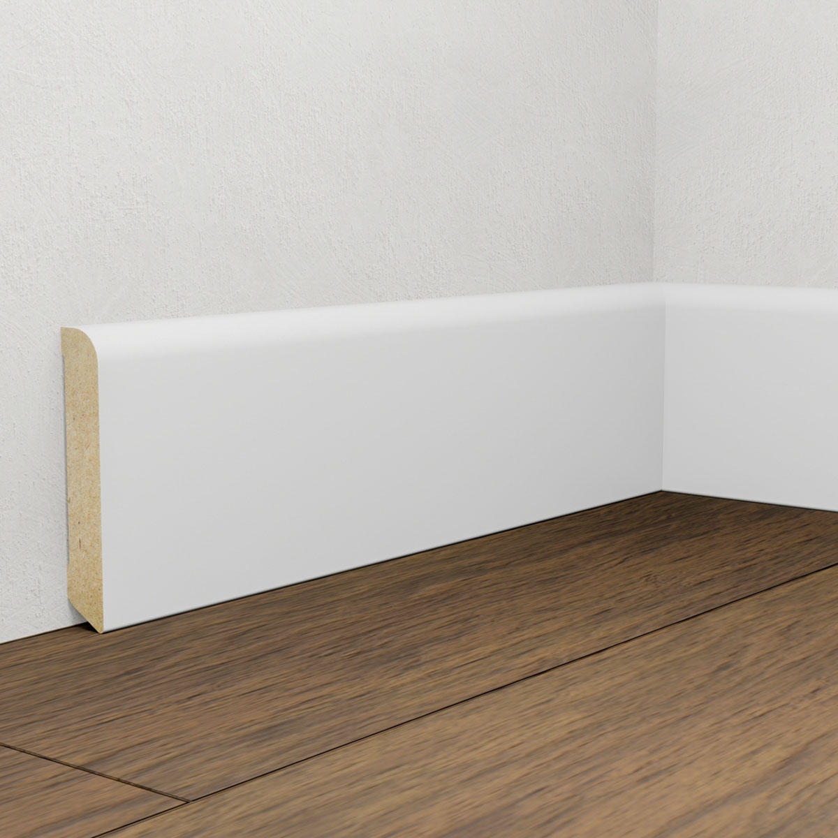 PRÓBKA 20 CM - Listwa przypodłogowa MDF Biała Premium, 80x15 mm, Pedross