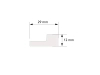 Prawe zakończenie L0102RT jasny dąb wym. 200 x 1.2 x 2.9 cm, z PolyForce