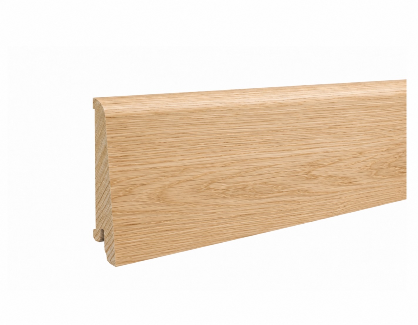 PRÓBKA 20 CM - Listwa przypodłogowa drewniana 8 cm - dąb europejski lakierowany