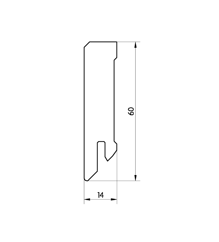 PRÓBKA 20 CM - Listwa przypodłogowa MDF Biała Premium, 60x14 mm, Pedross