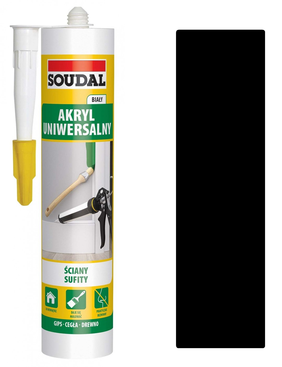 Uszczelniacz akrylowy uniwersalny Soudal, kolor czarny