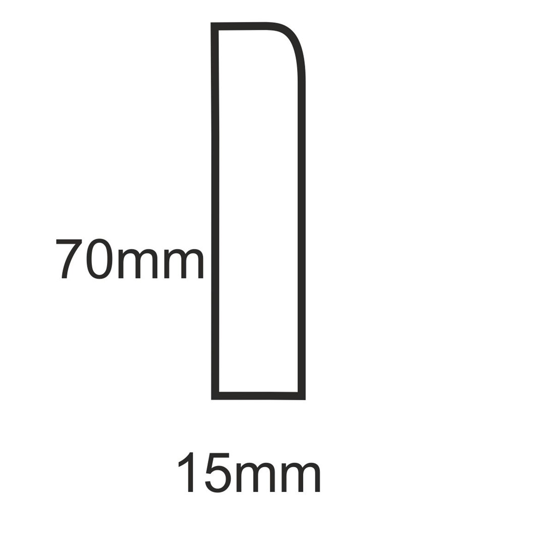 Listwa przypodłogowa dąb lity nielakierowana L70x15 (2200 - 2600 mm x 70 mm x 15 mm)