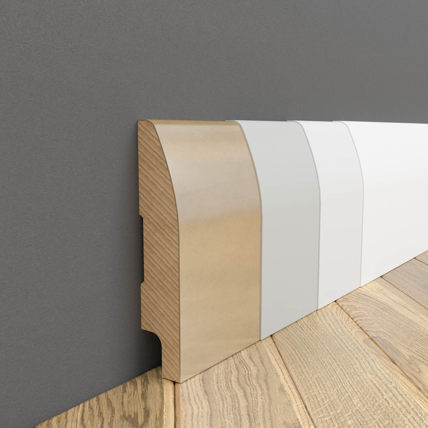 Listwa przypodłogowa MDF lakierowana biała z wodoodporną powłoką LUNA 8cm