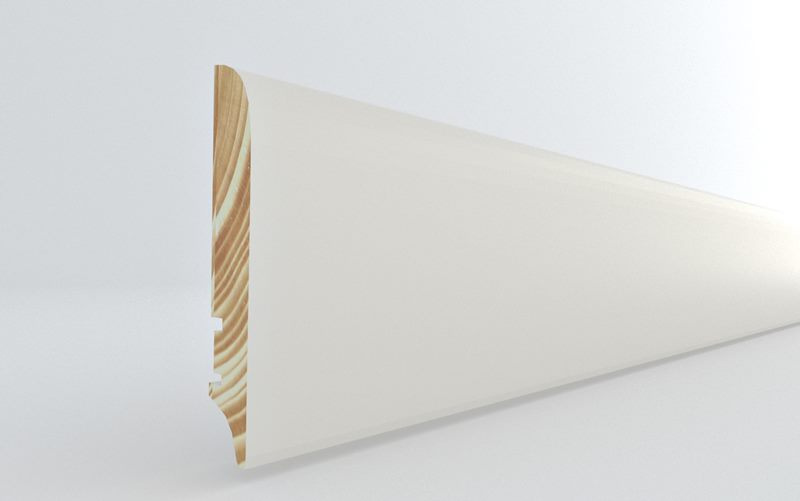 Listwa przypodłogowa biała drewniana PW92 (220 cm x 9,2 cm x 1,9 cm) iglaste lakierowane