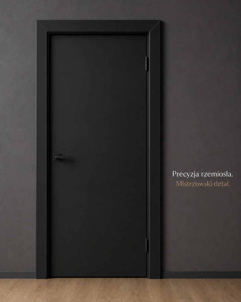 PRÓBKA 20 CM - Opaska drzwiowa MDF czarna maskująca, obramowanie drzwi 6 cm