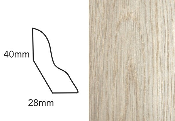 Listwa przypodłogowa dąb fornirowana nielakierowana LP50 (200 cm x 4 cm x 2,8 cm)