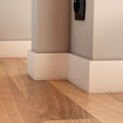 Listwa przypodłogowa MDF PLUS wilgocioodporna biała R3 (220 cm x 8 cm x 1,2 cm) lakier półmatowy RAL 9003