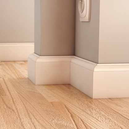 Listwa przypodłogowa MDF PLUS wilgocioodporna biała RF (262 cm x 8 cm x 1,8 cm) lakier półmatowy RAL 9003