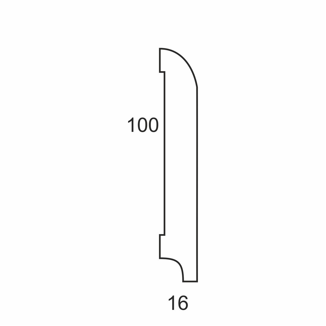 Listwa przypodłogowa MDF PLUS R25 (262 cm x 10 cm x 1,6 cm) biała wilgocioodporna półmatowa