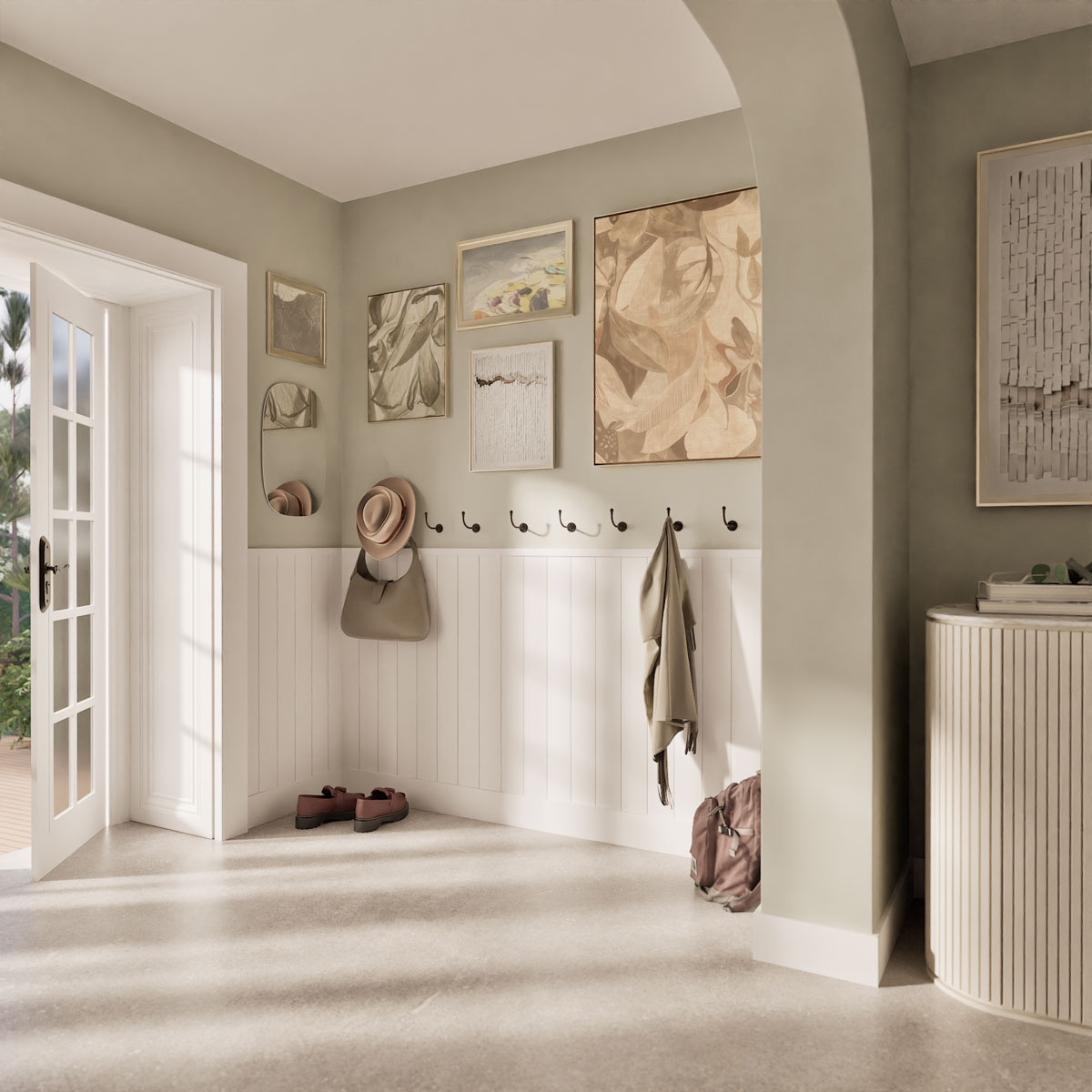 Boazeria ścienna MDF - długość 200 cm / wysokość 114.5 cm (zestaw Plano XL / Elegant / Duo)