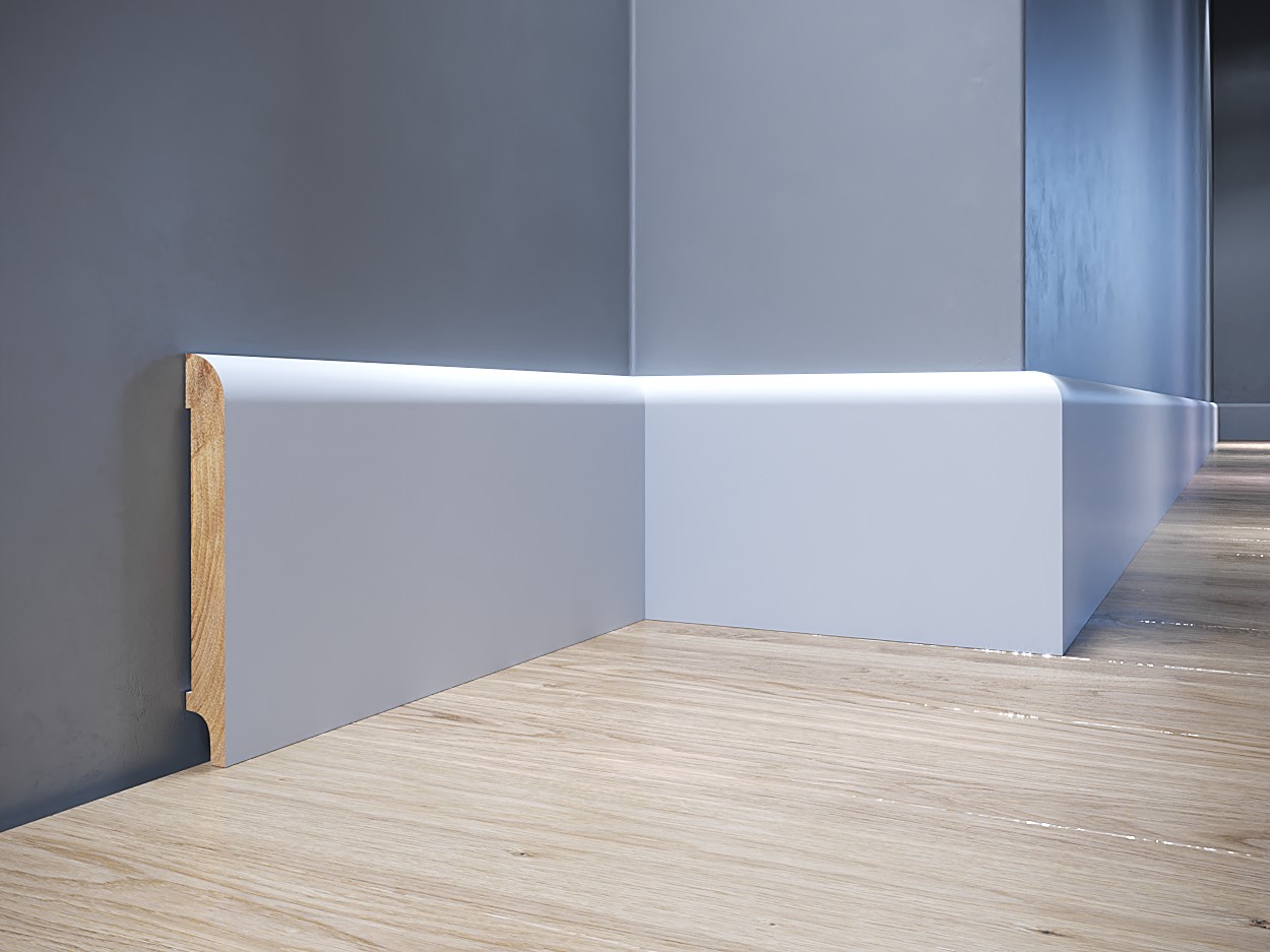 Listwa przypodłogowa drewniana lakierowana OPAL120 (240 cm x 12 cm x 1,6 cm) iglaste