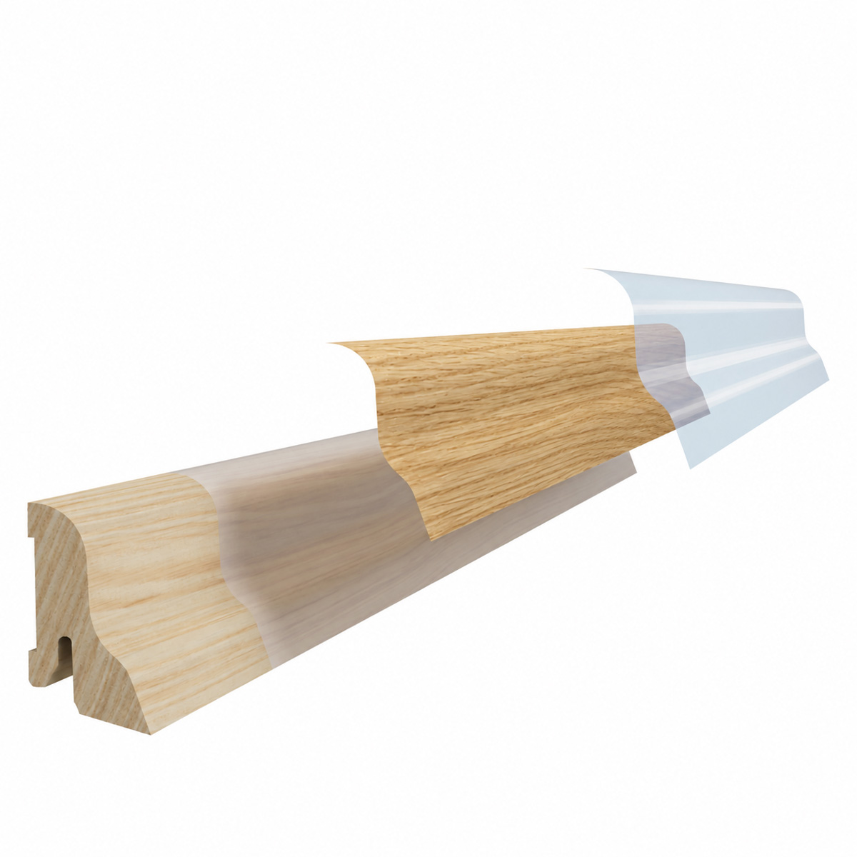 Listwa przypodłogowa drewniana 40x22 mm - dąb europejski lakierowany