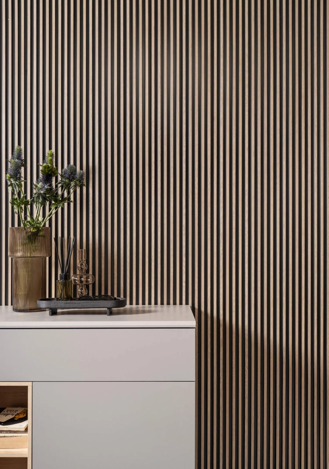 Lamela ścienna Dąb Szary L0103T wym. 200 x 1.2 x 12 cm, z PolyForce, kolor szary dąb