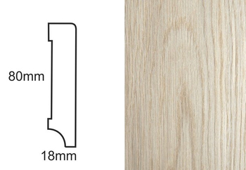 Listwa przypodłogowa fornirowana nielakierowana CP80 R3 (240 cm x 8 cm x 1,8 cm) dąb