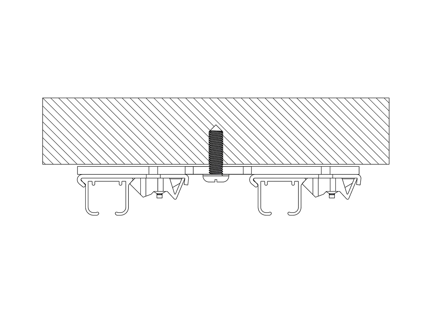 Zestaw karniszowy dwutorowy D150 z żabkami o wymiarach 150 x 1.4 x 2 cm