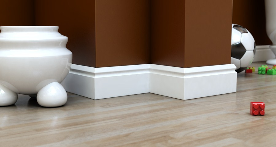 Listwa przypodłogowa MDF STD F2 biała lakierowana półmat (244 cm x 8 cm x 1,6 cm) zabezpieczenie przeciwwilgociowe