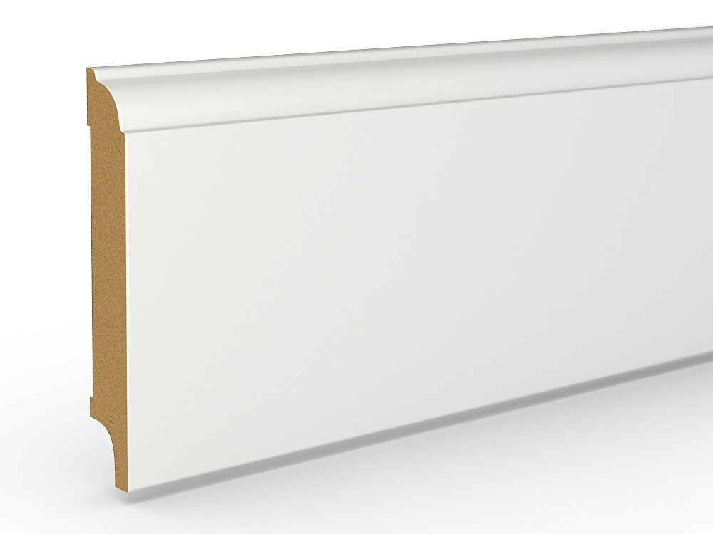 Listwa przypodłogowa MDF STD F5 lakierowana biała półmat (244 cm x 8 cm x 1,6 cm) zabezpieczenie przeciwwilgociowe