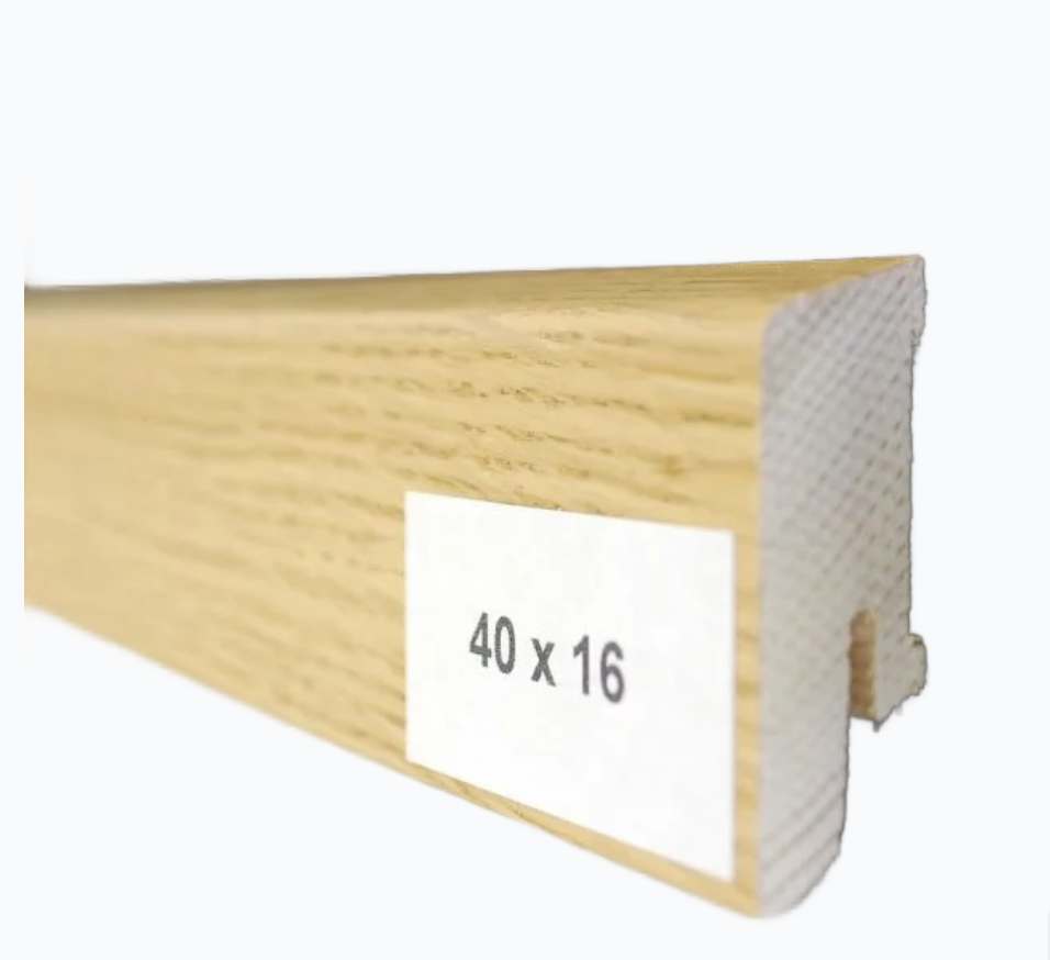 Drewniana listwa przypodłogowa lakierowana 40/16 (240 cm x 4 cm x 1,6 cm) DĄB EUROPEJSKI