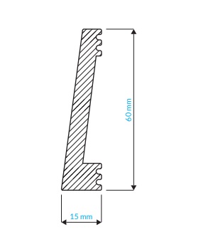 Listwa przypodłogowa i naścienna Krome PN6015 (240 cm x 6 cm x 1,5 cm) polistyren pokryty polimerem