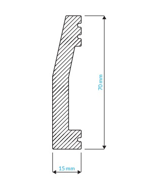 Listwa przypodłogowa i naścienna Krome PN7015 (240 cm x 7 cm x 1,5 cm) polistyren pokryty polimerem
