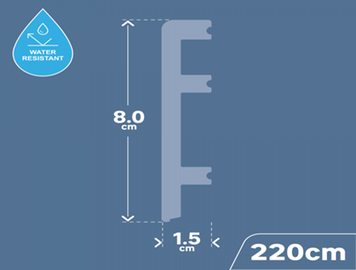 Biała Listwa przypodłogowa cokół Creativa STL80 - PVC – Status Line 220 cm