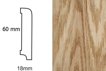 Listwa przypodłogowa fornirowana nielakierowana CP60 (250 cm x 6 cm x 1,8 cm) dąb czerwony