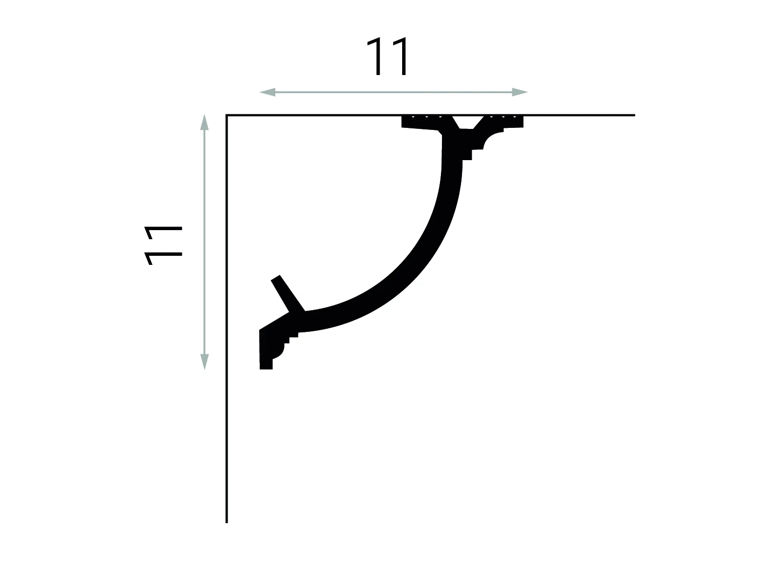 Listwa maskująca karnisz QL017 biała wym. 200 x 11 x 11 cm, z PolyForce