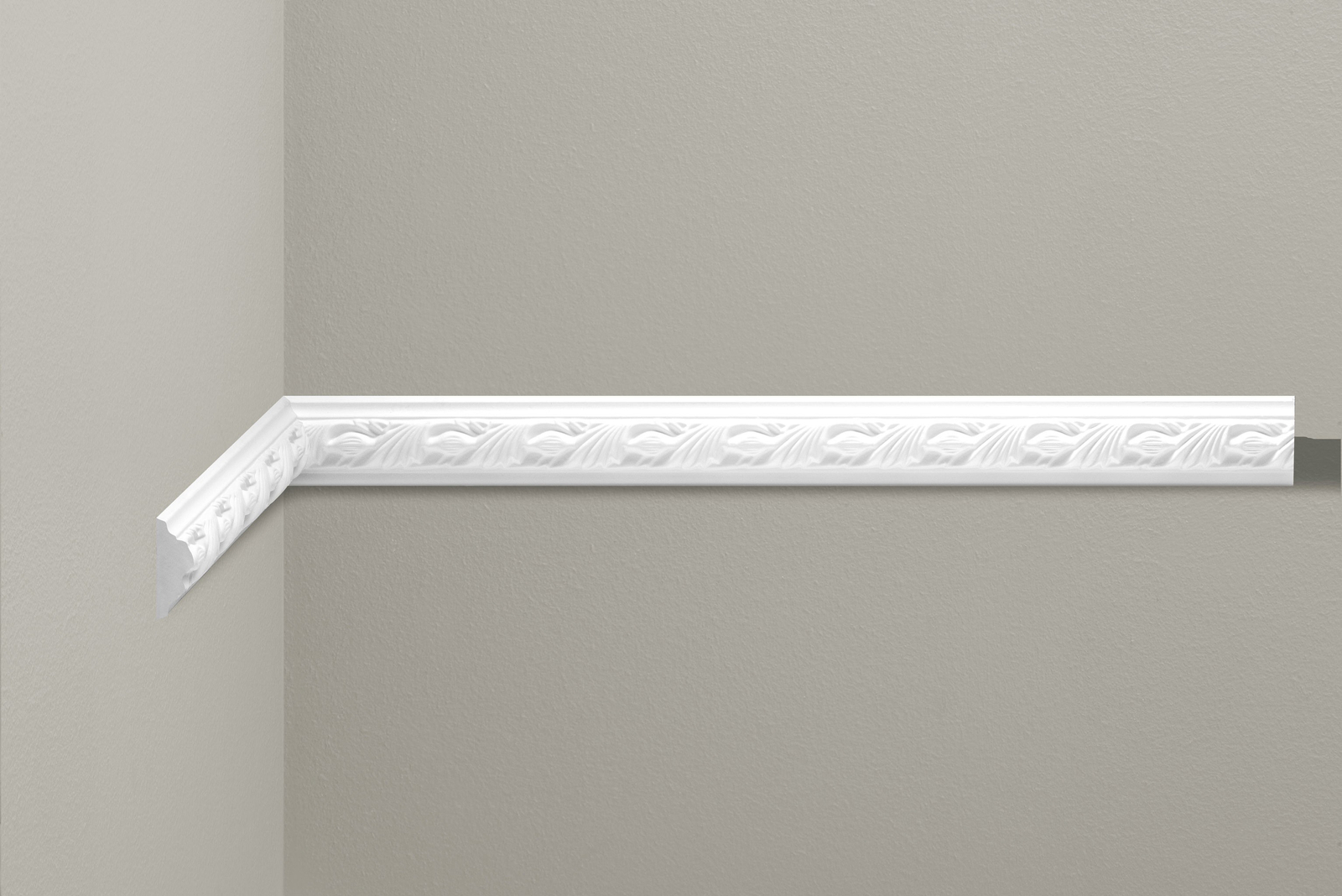 Listwa ścienna zdobiona Creativa LNZ-05, biała, wym. 5.3 x 1.9 x 240 cm