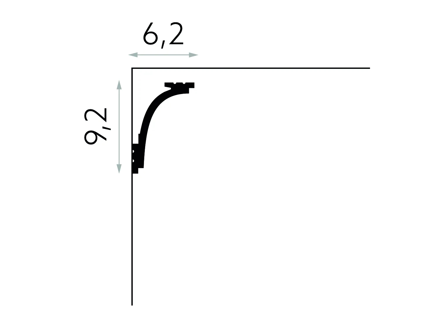 Listwa oświetleniowa MD111 biała wym. 200 x 6.2 x 9.2 cm, z PolyForce