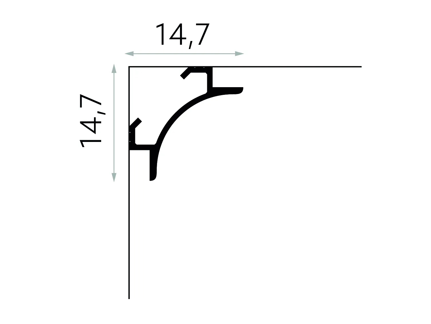Listwa oświetleniowa sufitowa QL001 biała wym. 200 x 14.7 x 14.7 cm, z PolyForce