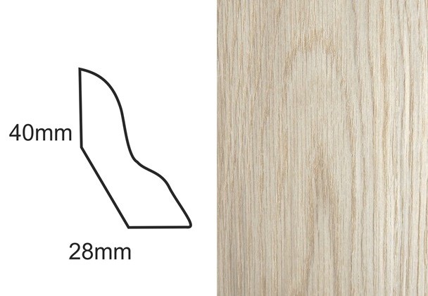 Listwa przypodłogowa fornirowana nielakierowana LP50 (230 cm x 4 cm x 2,8 cm) dąb