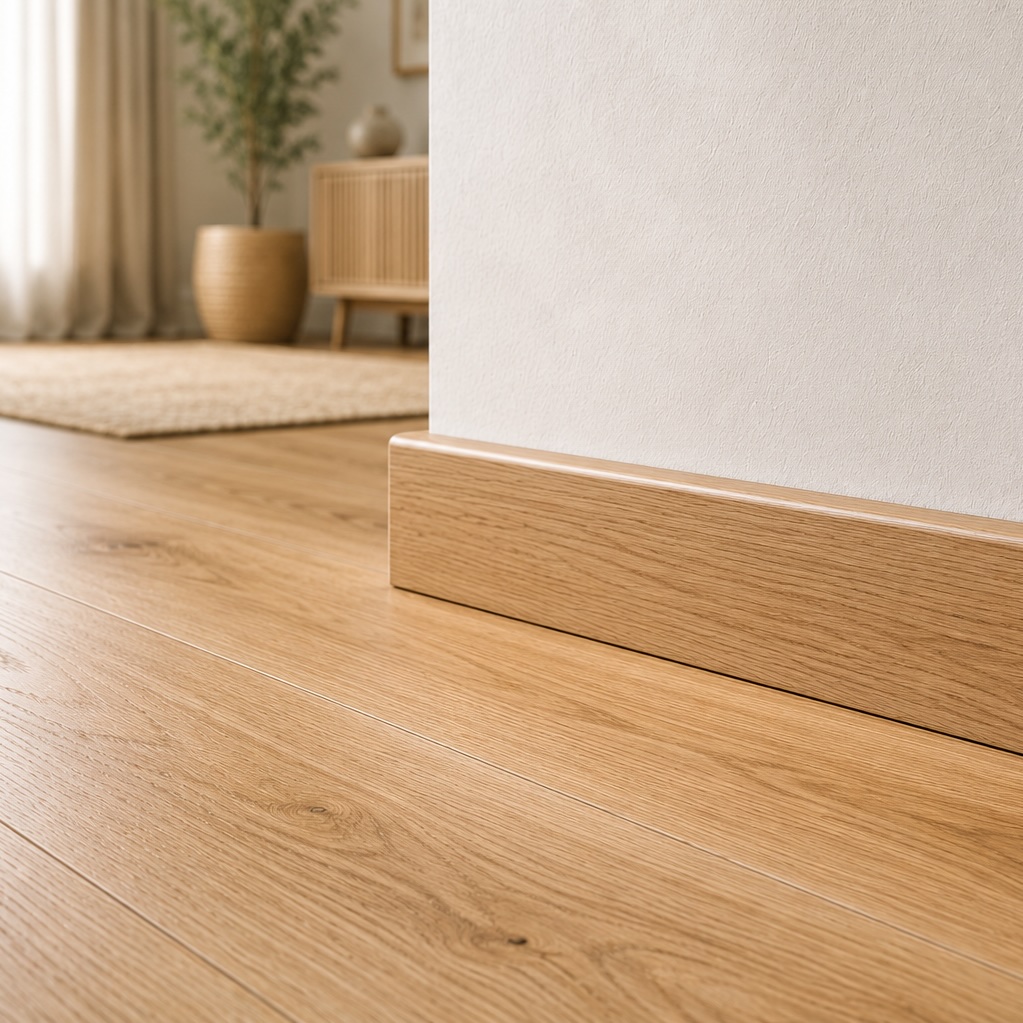 Listwa przypodłogowa drewniana 60x15 mm - dąb europejski lakierowany
