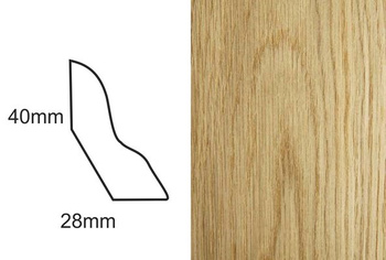 Listwa przypodłogowa fornirowana lakierowana LP50 (240 cm x 4 cm x 2,8 cm) dąb