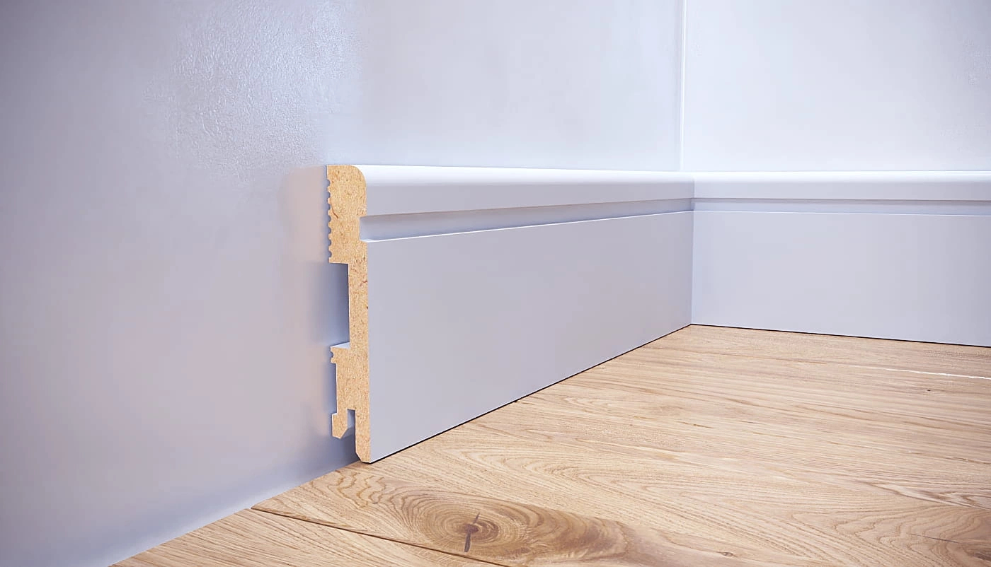 Listwa przypodłogowa MDF lakierowana biała FOGE LB2 - 10cm