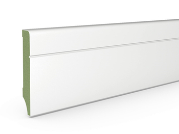 Listwa przypodłogowa MDF Plus F8 biała (262 cm x 8 cm x 1,6 cm) wilgocioodporna lakier półmatowy RAL 9003