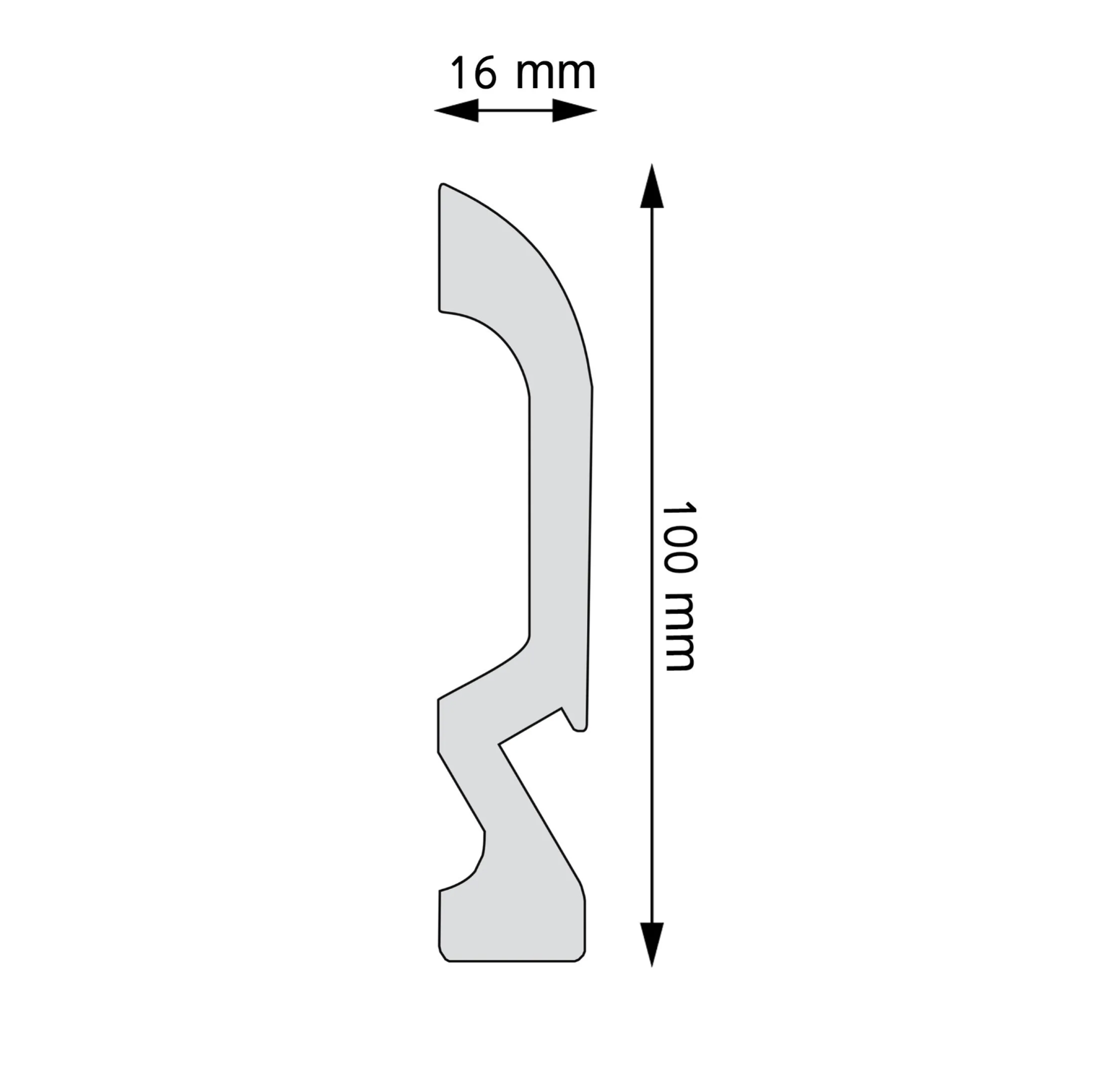 Listwa oświetleniowa przypodłogowa do podświetleń, cokół Creativa LPC-19LE 244cm