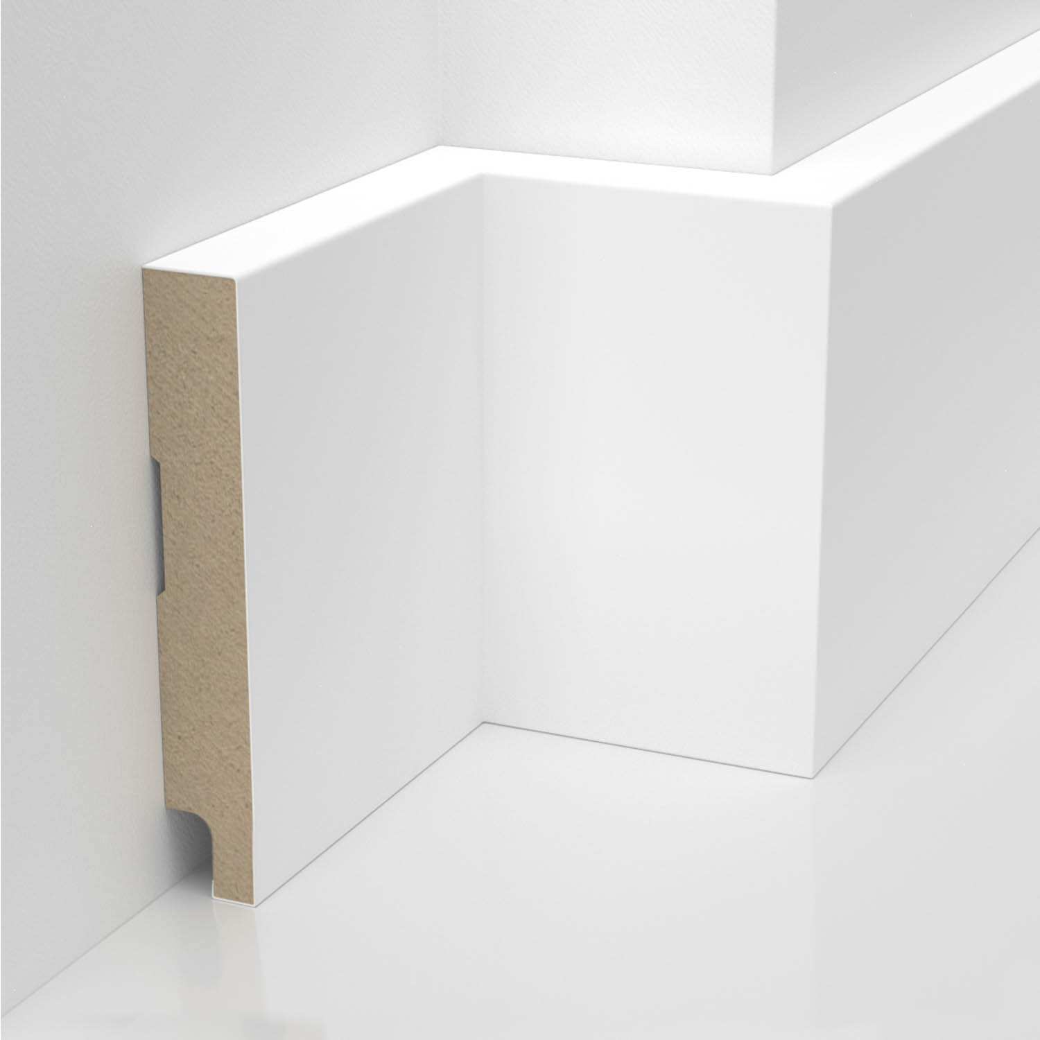 PRÓBKA 20 CM - Listwa przypodłogowa MDF lakierowana biała z wodoodporną powłoką PRIMA 10cm