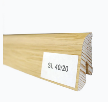 Drewniana listwa przypodłogowa lakierowana SL40 (240 cm x 3.8 cm x 1,9 cm) DĄB EUROPEJSKI