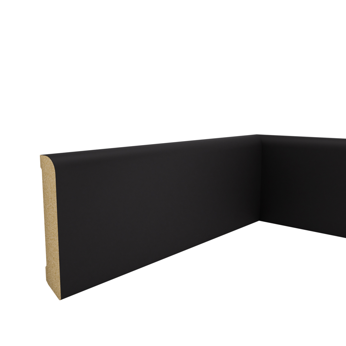 PRÓBKA 20 CM - Listwa przypodłogowa MDF Czarna Premium, 80x15 mm, Pedross