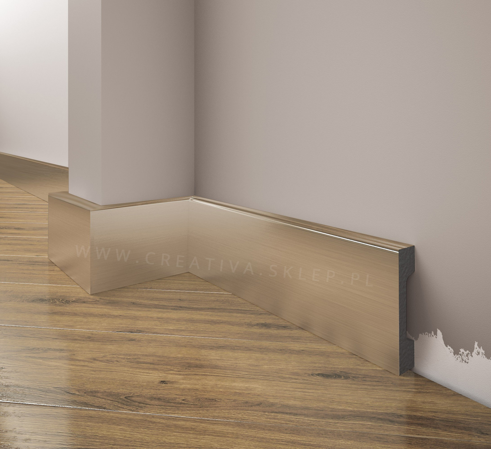 Listwa przypodłogowa, cokół Creativa LPC-23i kolor inox 244cm