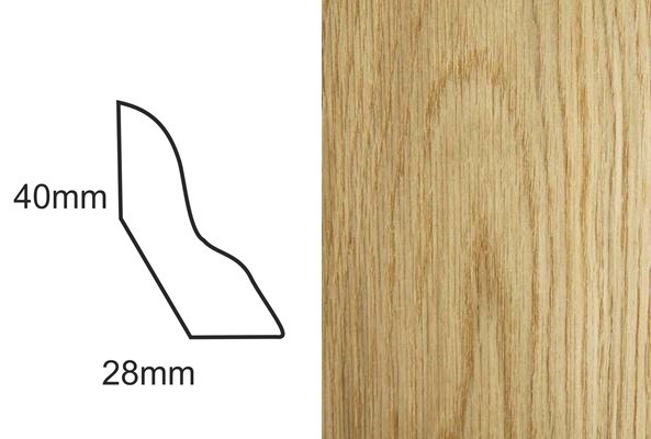 Listwa przypodłogowa fornirowana lakierowana LP50 (240 cm x 4 cm x 2,8 cm) dąb