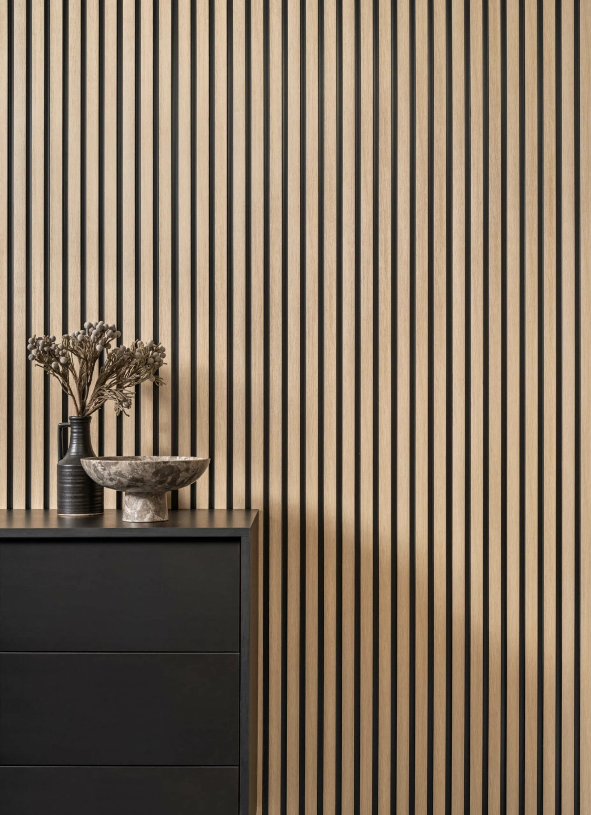 Lamela ścienna L0202T jasny dąb wym. 200 x 1.2 x 12.1 cm, z PolyForce