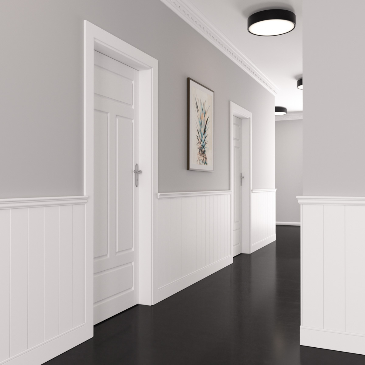 Listwa boazeryjna NOVA, lakierowana 12,5 x 1,2 x 244 cm