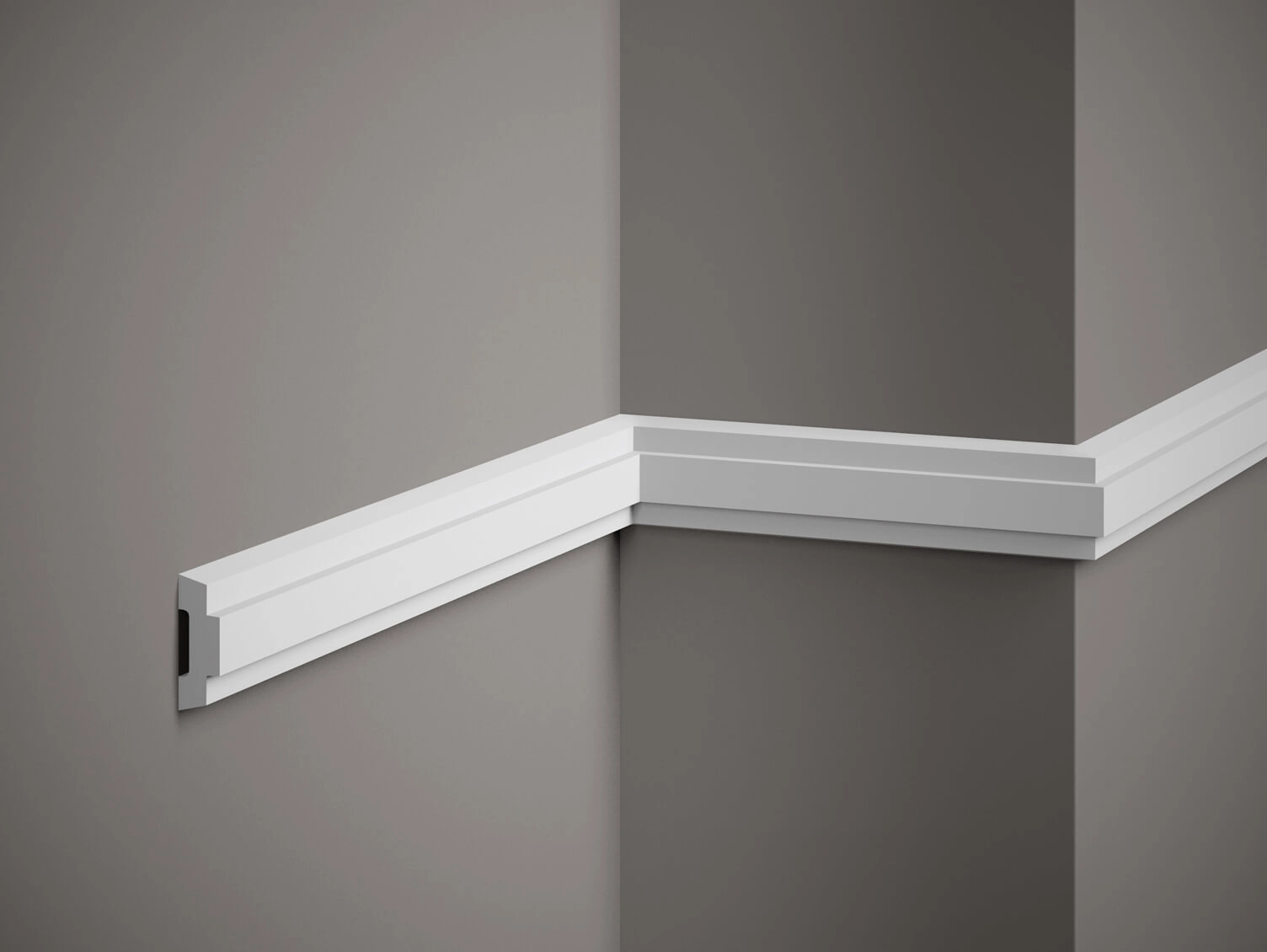 Listwa ścienna biała MD317 wym. 200 x 1.5 x 4.5 cm, z PolyForce