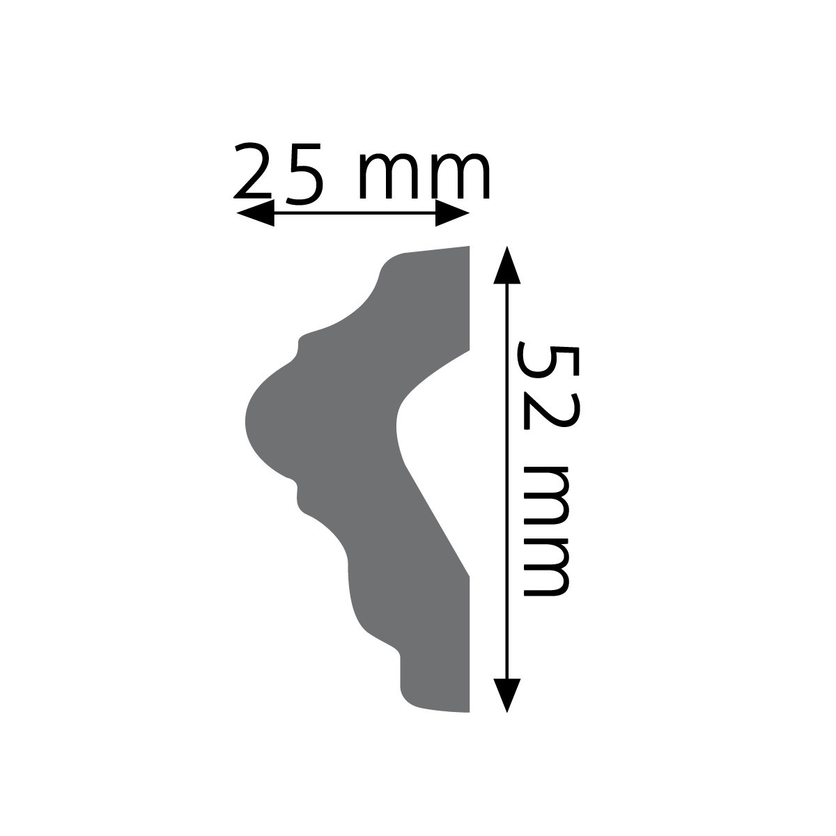 Listwa ścienna biała Creativa LNG-04, wym. 5 x 2.4 x 240 cm