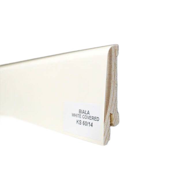 Listwa przypodłogowa KS60 biała white covered (240 cm x 6cm x 1,5cm) 