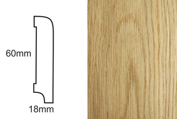 Listwa przypodłogowa fornirowana lakierowana CP60 (240 cm x 6 cm x 1,8 cm) dąb