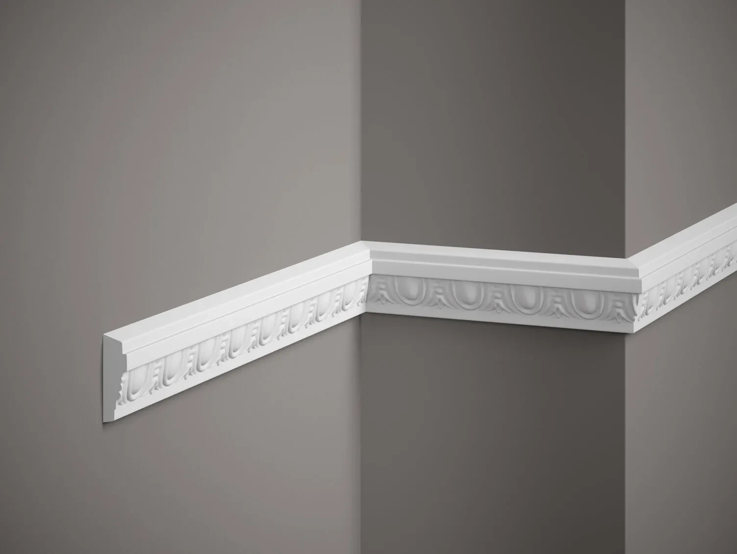 Listwa ścienna MDC255 biała wym. 200 x 1.6 x 5 cm, z ProFoam
