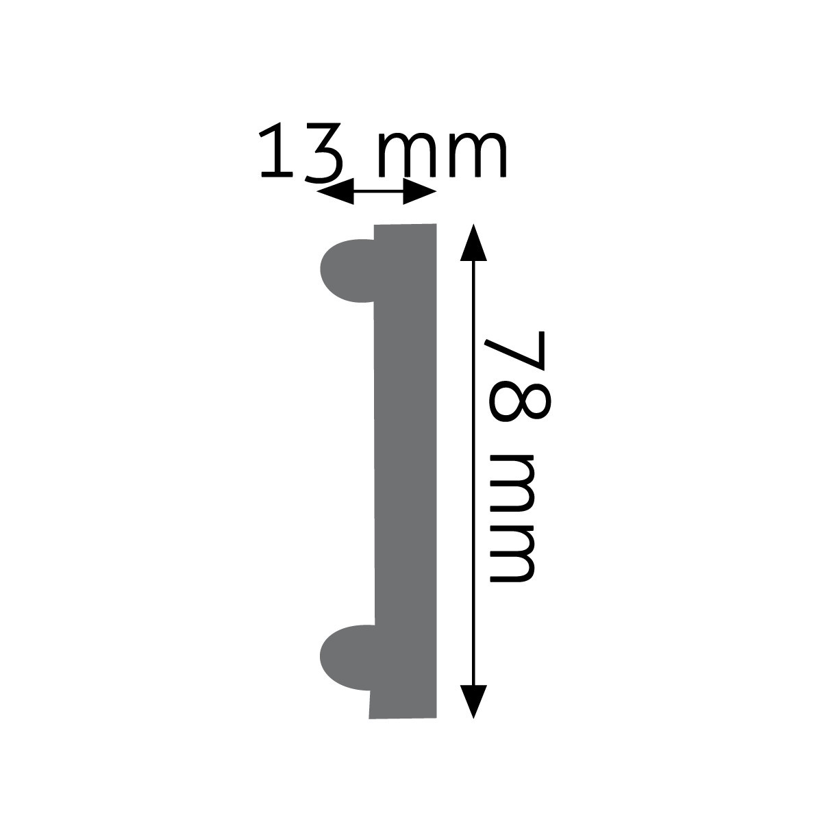 Listwa ścienna zdobiona Creativa LNZ-01, biała, wym. 7.8 x 1.3 x 240 cm